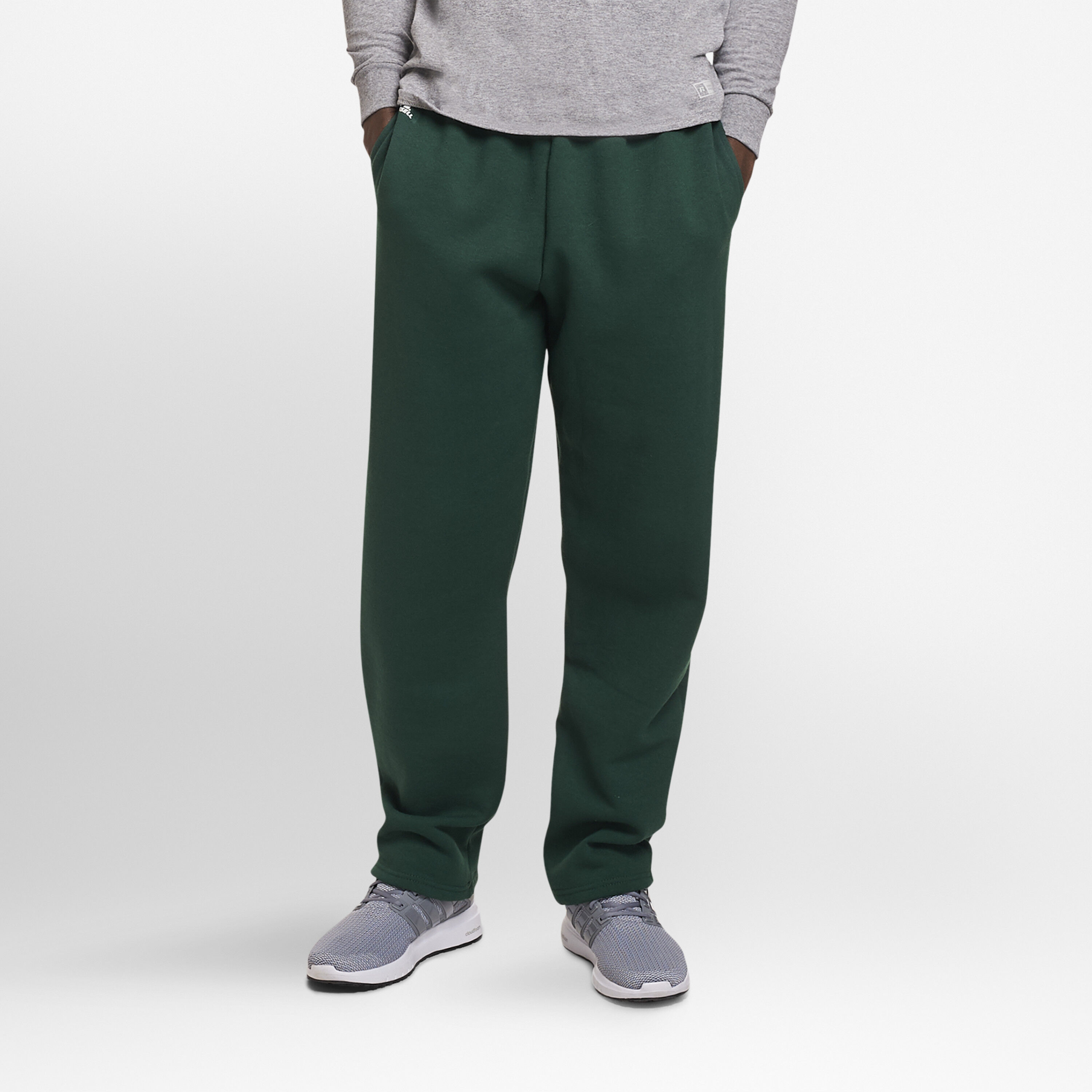 men's open bottom fleece sweatpants