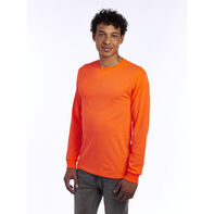 JERZEES DRI-POWER® Unisex Long Sleeve Crew T-Shirt Safety Orange